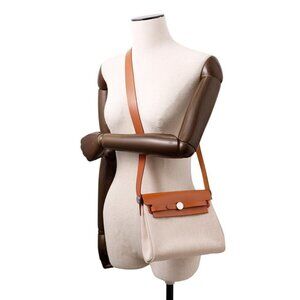 HERMES Herbag zip Size Mini Toile H/Vache Hunter Leather Fauve